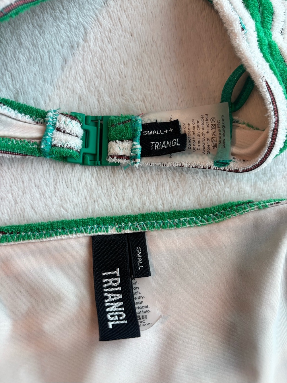 triangl swimwear Green and White Striped Tie-Side Bikini - Picture 3 of 4